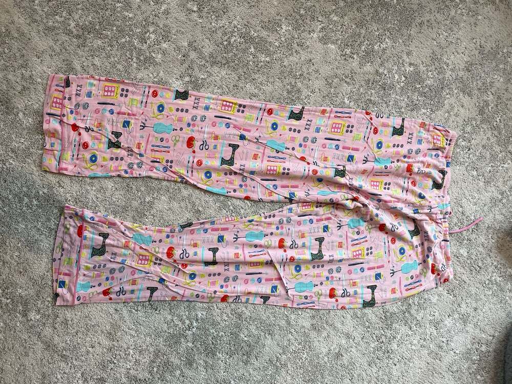 vtg nick & nora womens m modal pajama pants sewing theme - Picture 5 of 6